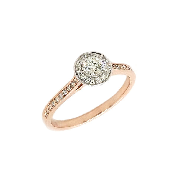 9ct Rose Gold Diamond Engagement Ring