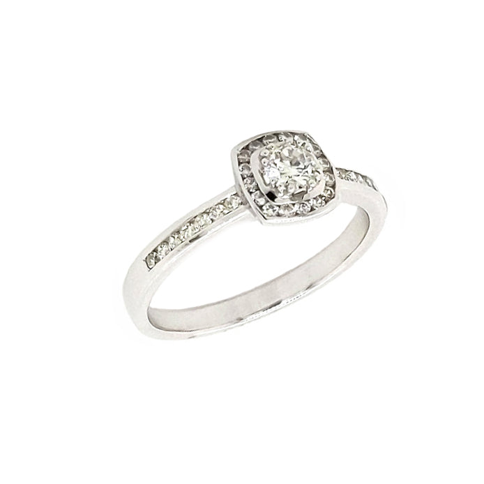 9ct White Gold Diamond Ring