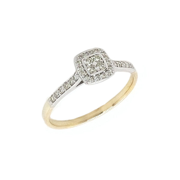 9ct White / Yellow Gold Diamond Ring