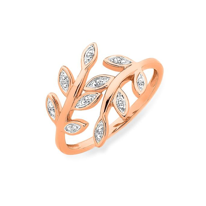 9Ct Rose Gold Diamond Ring