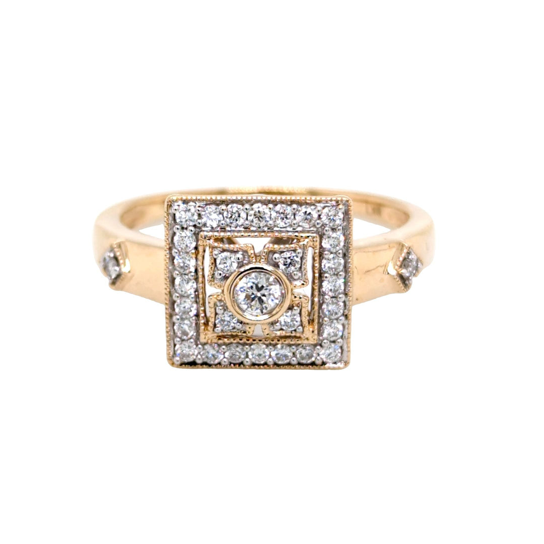 9ct Yellow Gold Diamond Ring