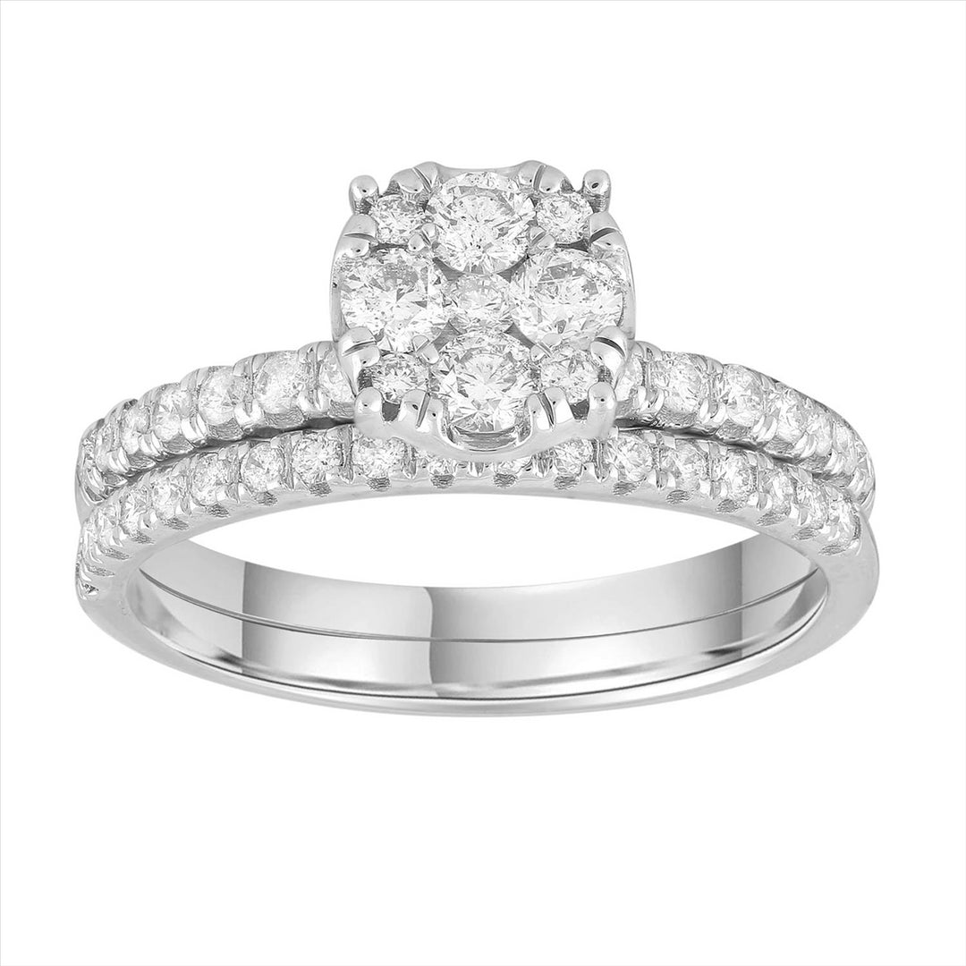 9ct White Gold 0.75Ct Diamond Bridal Set