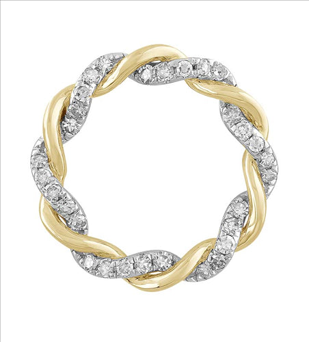 9ct Yellow Gold Diamond Pendant. Total Diamond Weight 0.10ct
