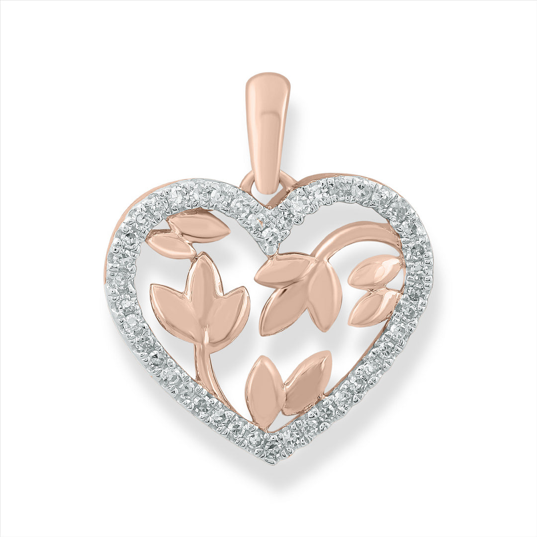 9ct Rose Gold 0.12Ct Diamond Pendant