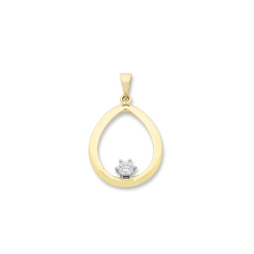 9Ct Yellow Gold/White Gold Cubic Zirconia