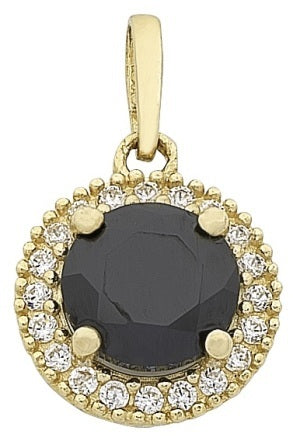 9ct Yellow Gold Heart Pendant with Cubic Zirconias