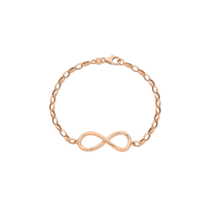 9Ct Rose Gold Silver Filled Infinity Bracelet