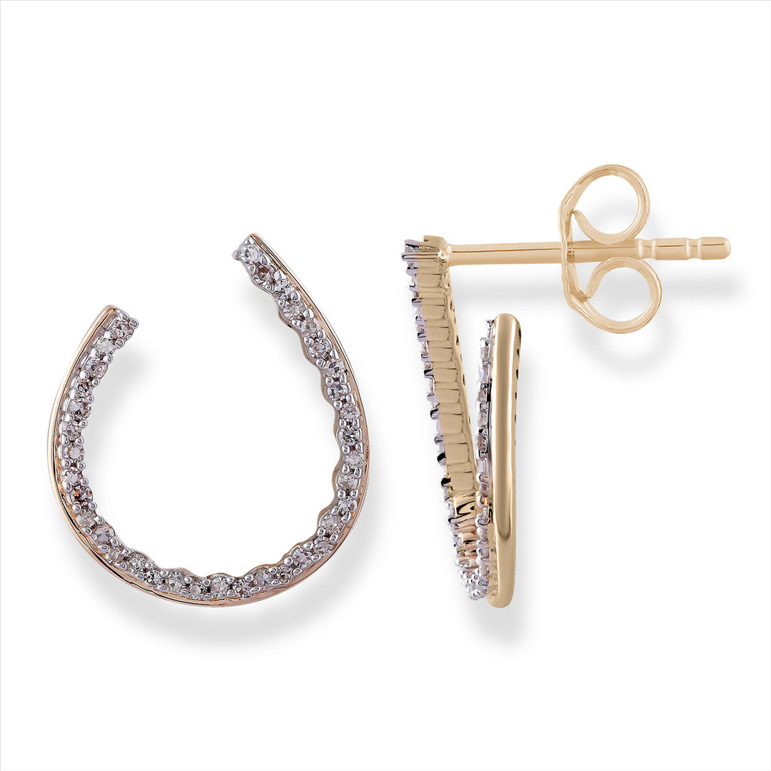 9Ct Yellow Gold 0.33Ct Diamond Earring