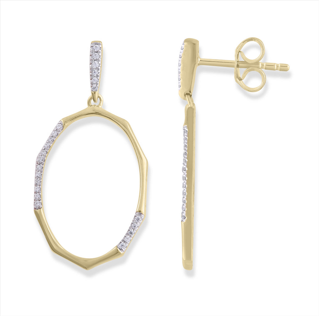 9Ct Yellow Gold 0.1Ct Diamond Earrings