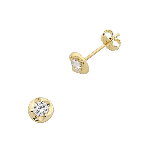 9Ct Yellow Gold Cubic Zirconia Studs