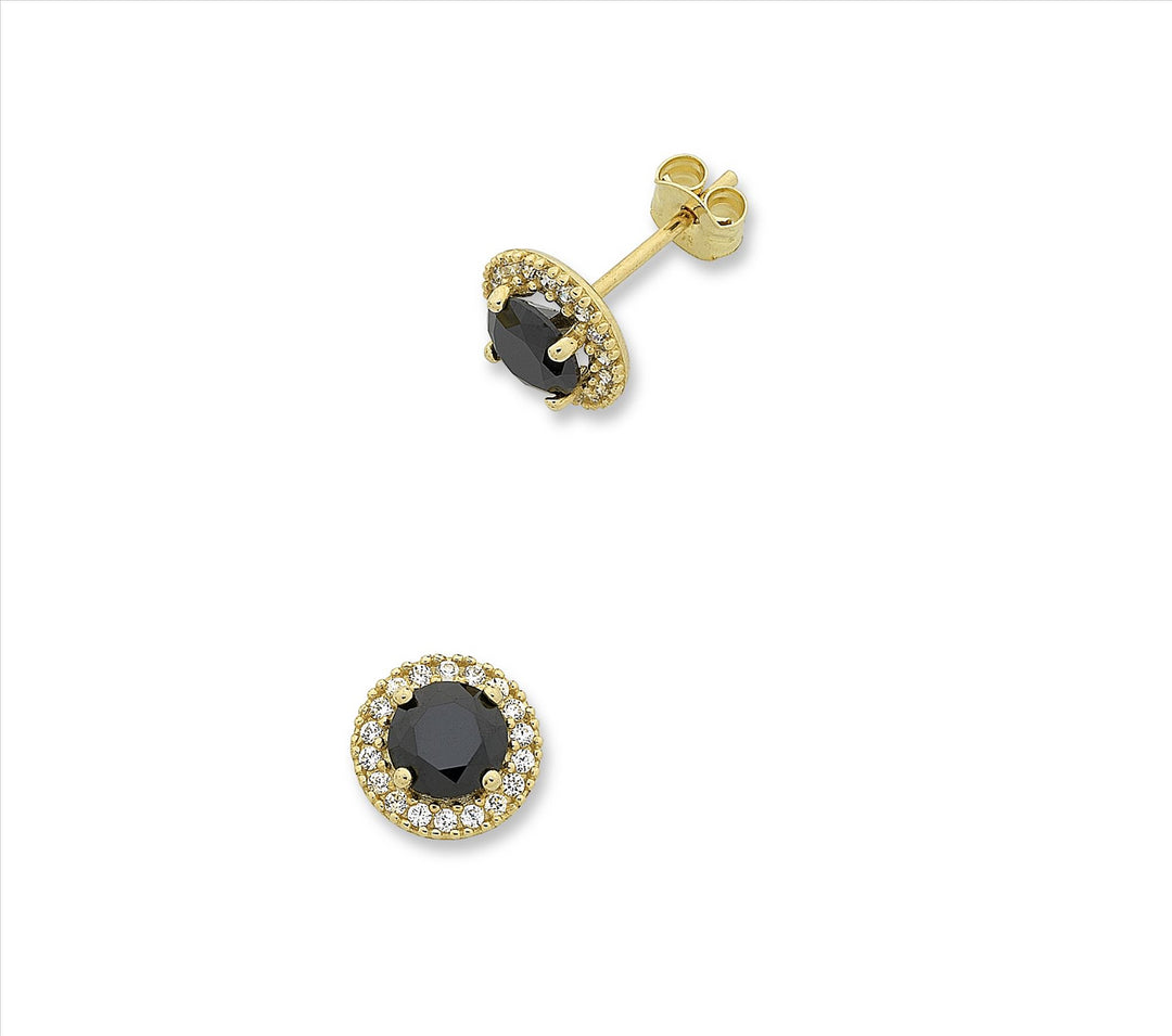 9ct Yellow gold Sapphire/cubic zirconia Earrings