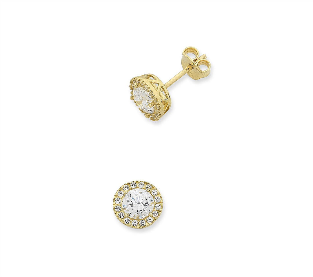 9ct Yellow gold cz Earrings