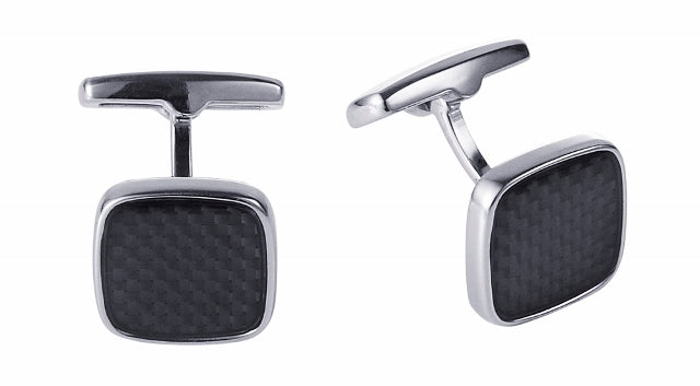 Stainless Steel Carbon Fibre Cufflinks