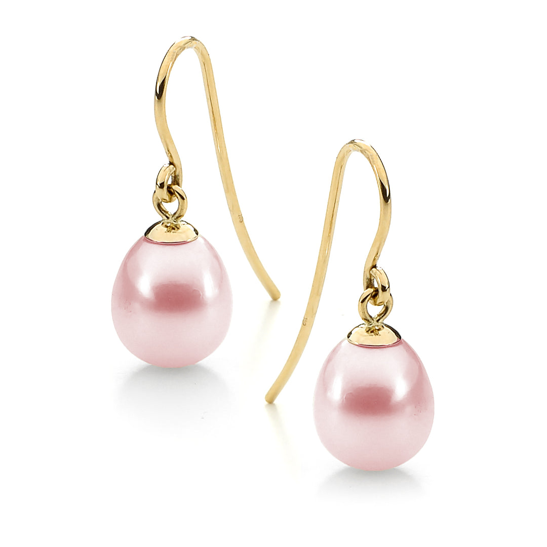 9ct Yellow Gold 7.5-8mm Pink Freshwater Pearl on Sheppard Hook