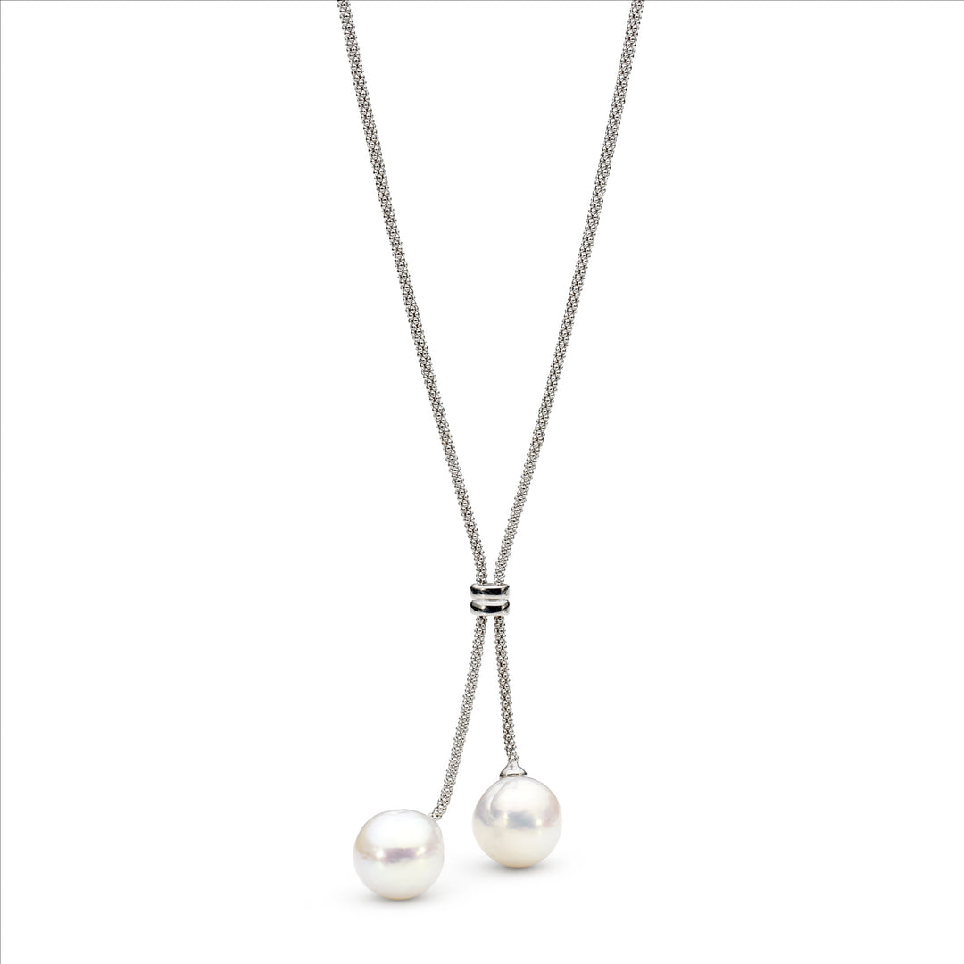Sterling Silver White Drop Baroque, 12.5-13Mm, FWP Necklace, 45Cm +3Cm Ext