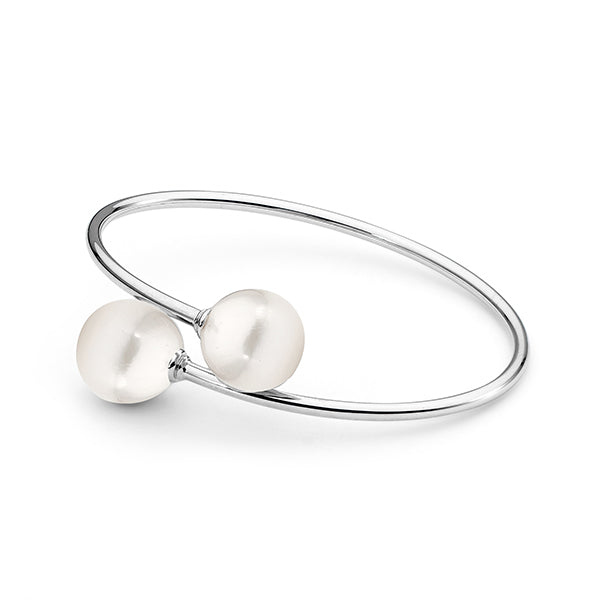 Ss White Edison 13-14Mm Fresh water pearl Bangle