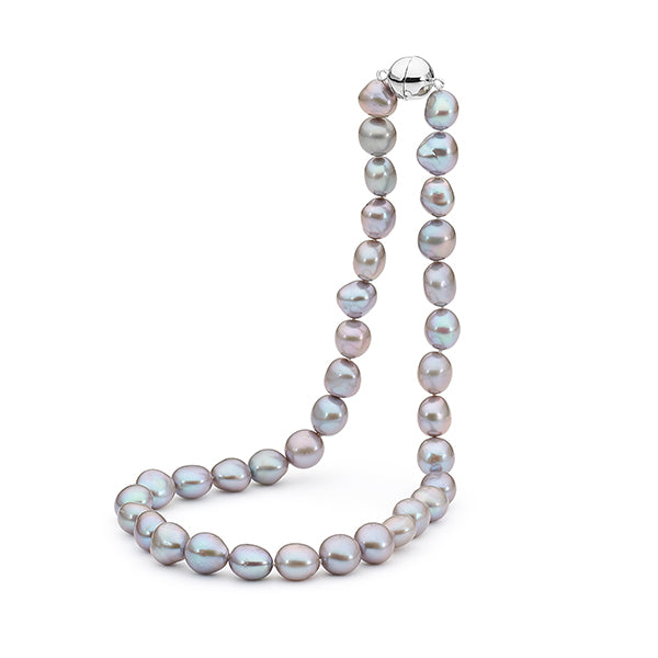 Dyed Grey Freshwater Pearl Strand with Sterling Silver Magnetic Clasp