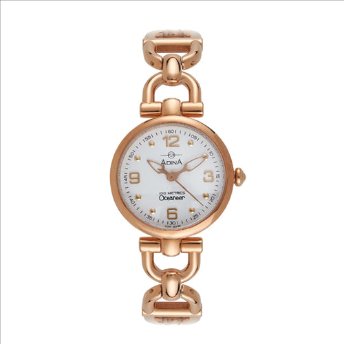 Ladies Adina Oceaneer, Rose Gold Plated, White Dial, 100m