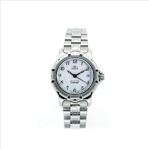 Ladies Adina Oceaneer, Stainless Steel, White dial, 100m, Date