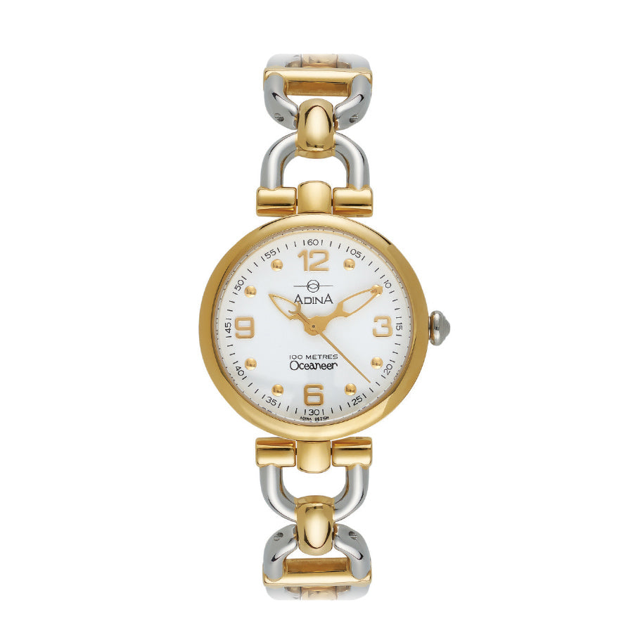 Ladies Adina Oceaneer, 2 Tone, White Dial