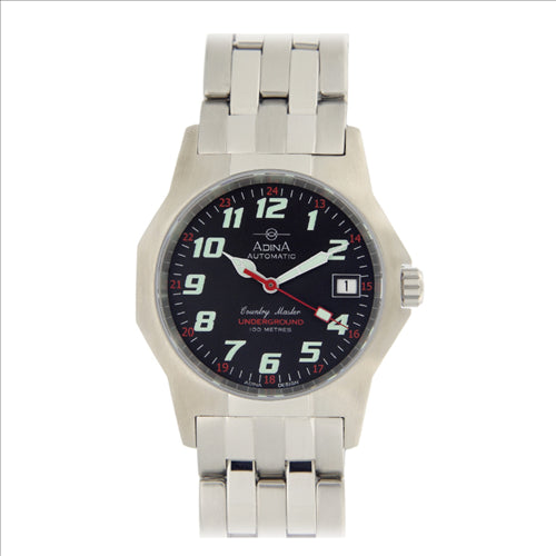 Adina Gents Stainless Steel Country Master Under Ground Automatic