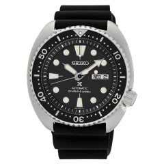 Watch - Seiko gents, Stainless steel, Prospex 200m Automatic Divers, Black dial, day, Date