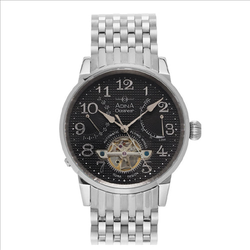 Adina Gents Stainless Steel, 100m Automatic Oceaneer, Power Reserve, Exposed Balance