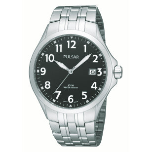 Pulsar Black dial Mens Daywear 100M Date