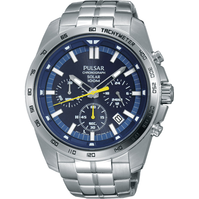 Pulsar Mens Sports Chrono 100M Date