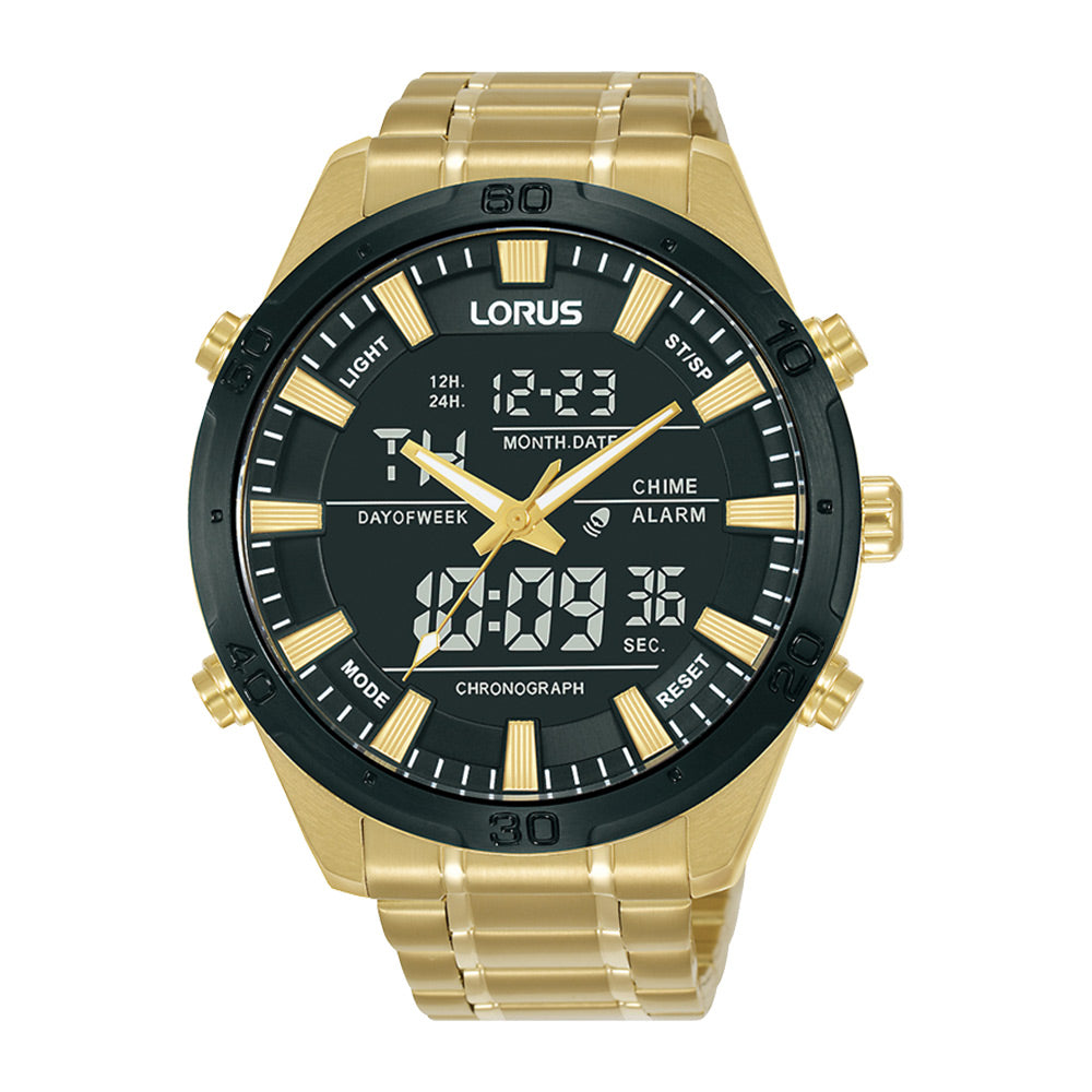 Gents Gold Lorus Sports, Digital, 100m