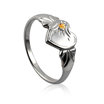 Sterling Silver Signet Ring, November, Topaz