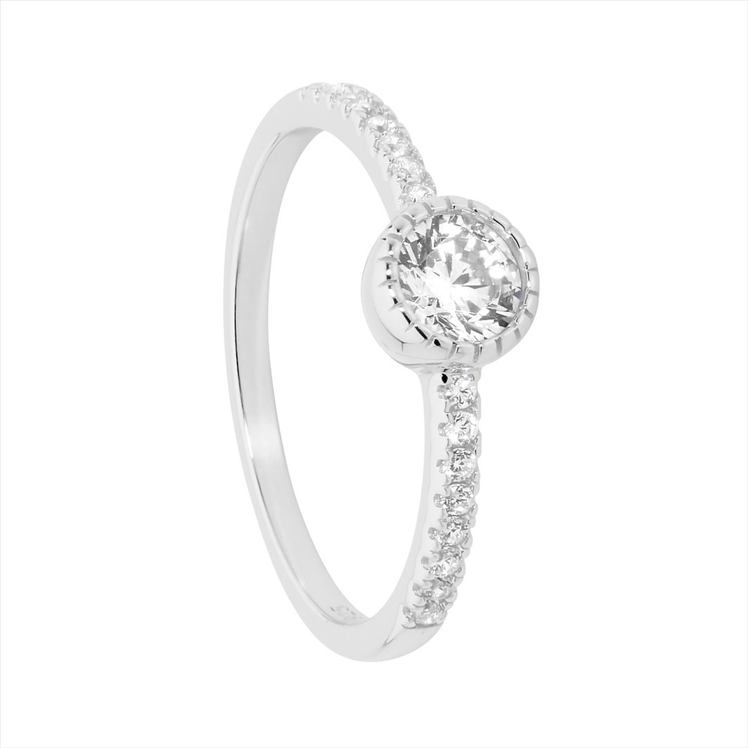 Sterling Silver with White Cubic Zirconia