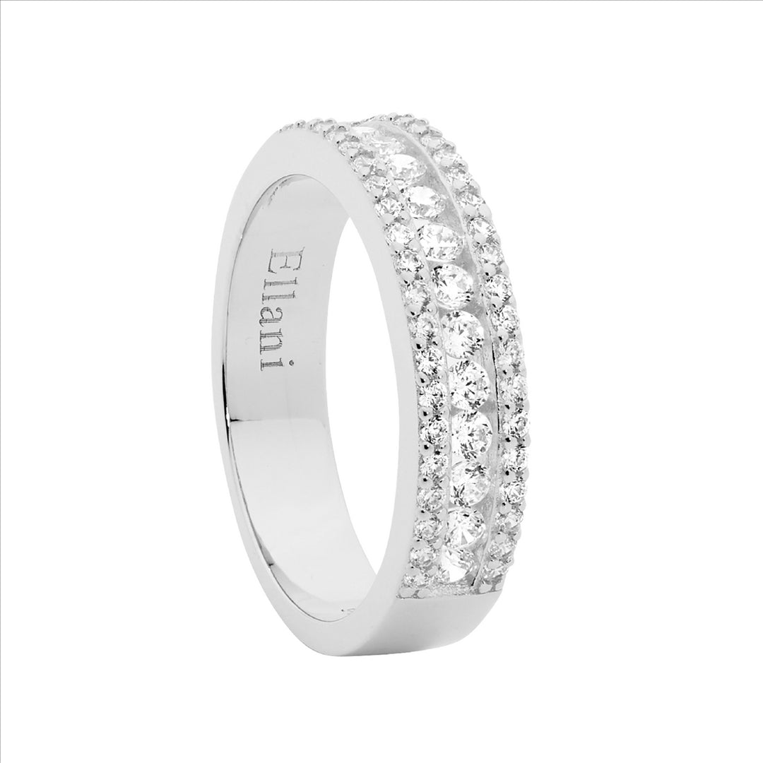 Sterling Silver CZ Channel Set Ring