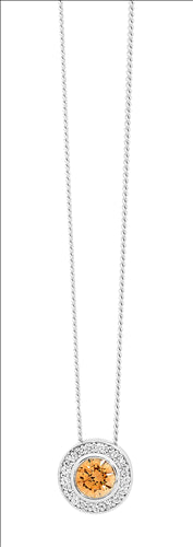 Sterling Silver Fancy Yellow and White CZ Pendant