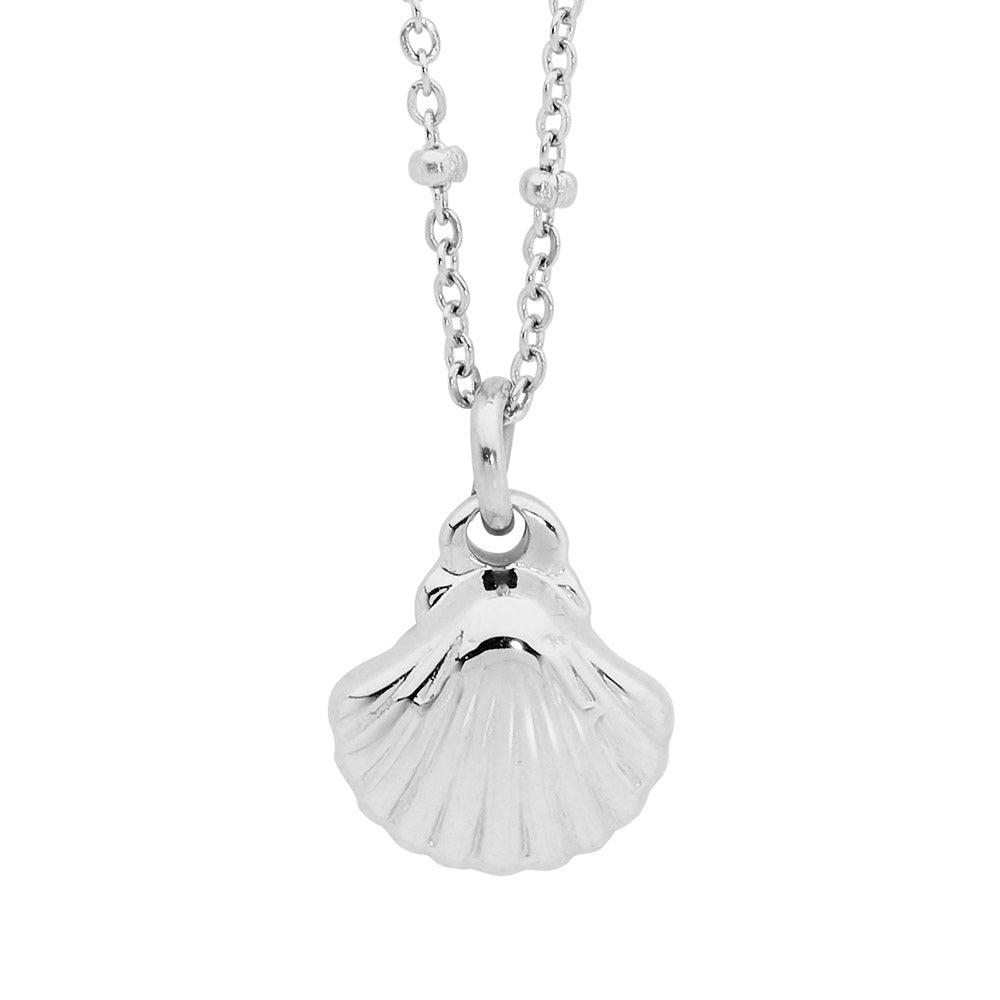Stainless Steel Shell Pendant on Ball Feature Chain