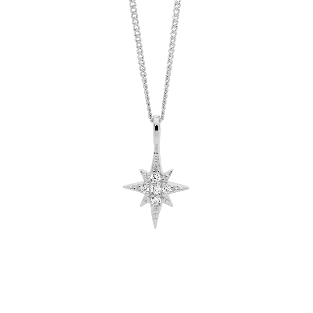 Sterling Silver CZ Star Pendant