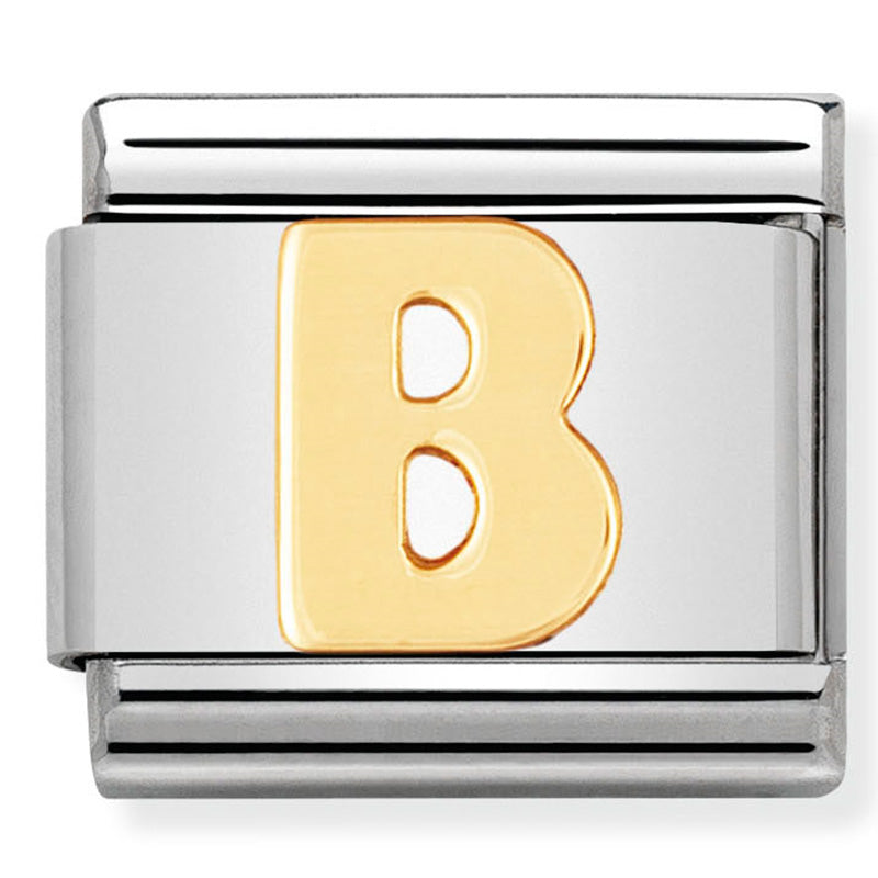 Nomination - Stainless Steel & 18ct Gold Letter B