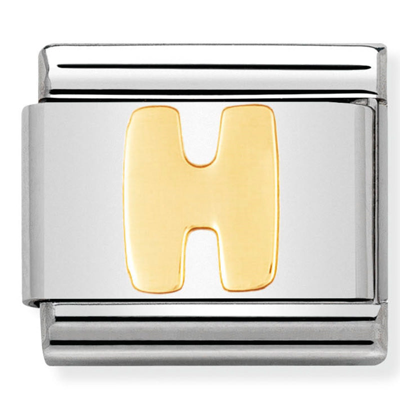 Nomination - Stainless Steel & 18ct Gold Letter H