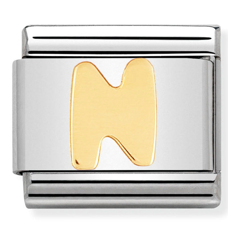 Nomination - Stainless Steel & 18ct Gold Letter N