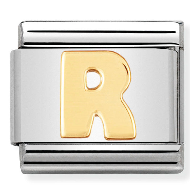 Nomination - Stainless Steel & 18ct Gold Letter R