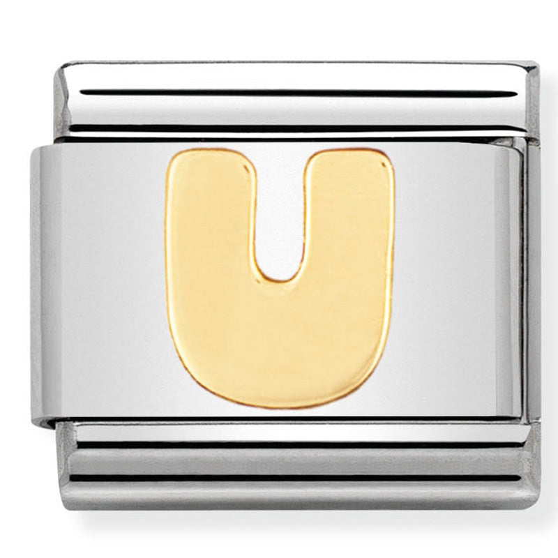 Nomination - Stainless Steel & 18ct Gold Letter U