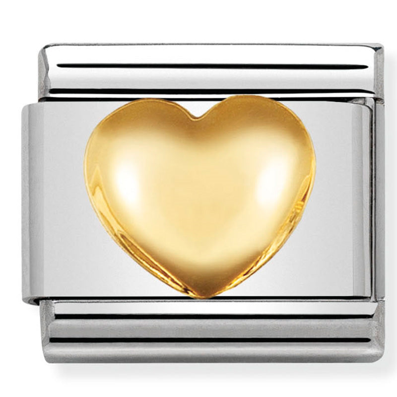 Nomination - Stainless Steel & 18ct Gold Raised Heart