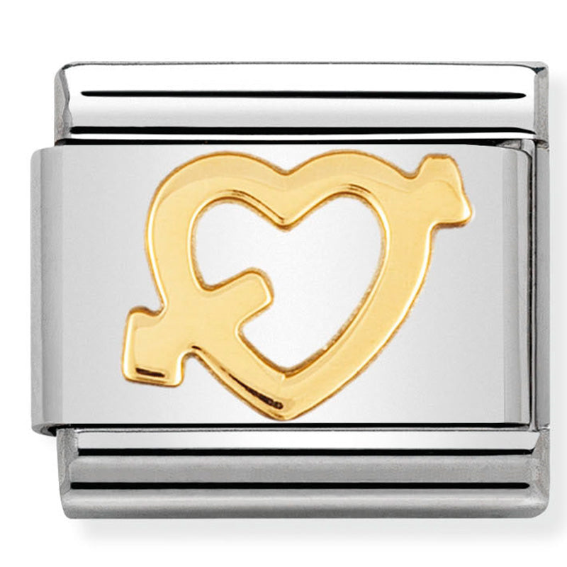 Nomination - Stainless Steel & 18ct Gold Heart with Arrow