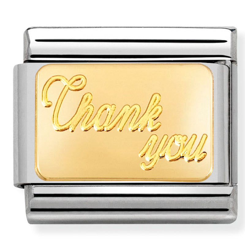 Nomination - Stainless Steel & 18ct Gold Engraved Thank You