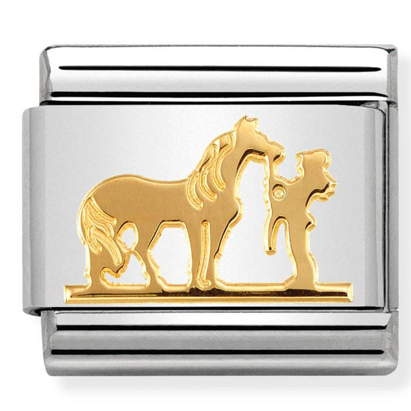 Nomination - Stainless Steel & 18ct Gold Horse With Rider