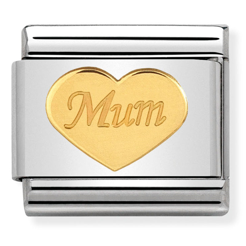 Nomination - Stainless Steel & 18ct Gold Mum Heart