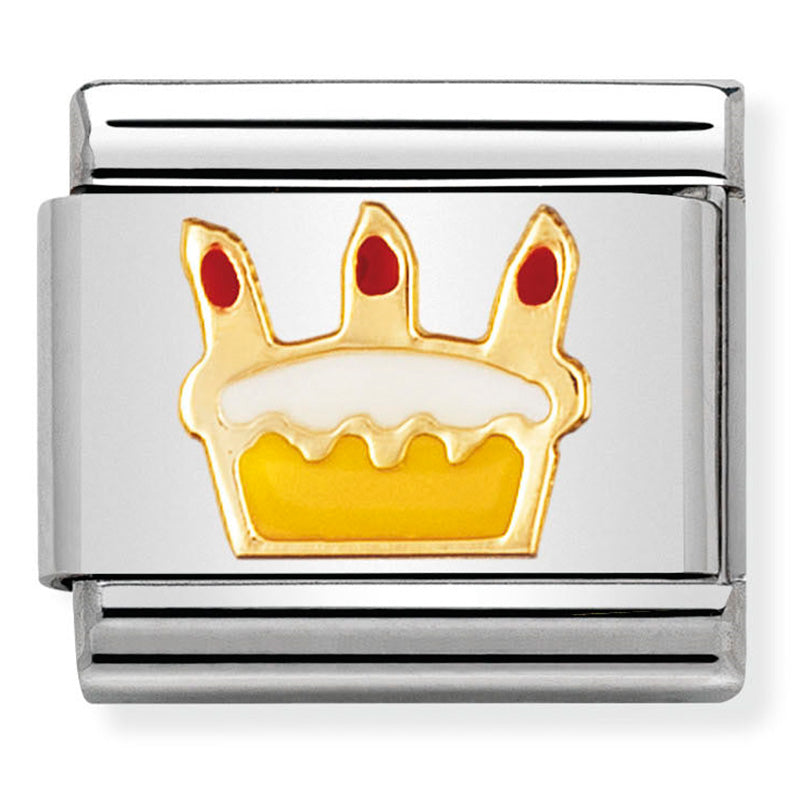 Nomination - Stainless Steel, Enamel & 18ct Gold Birthday Cake