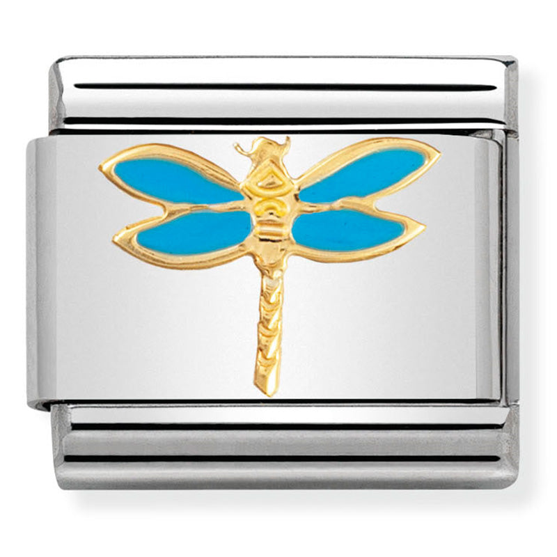 Nomination - Stainless Steel, Enamel & 18ct Gold Dragonfly