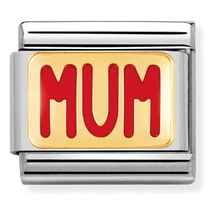 Nomination - Stainless Steel, Enamel & 18ct Gold MUM
