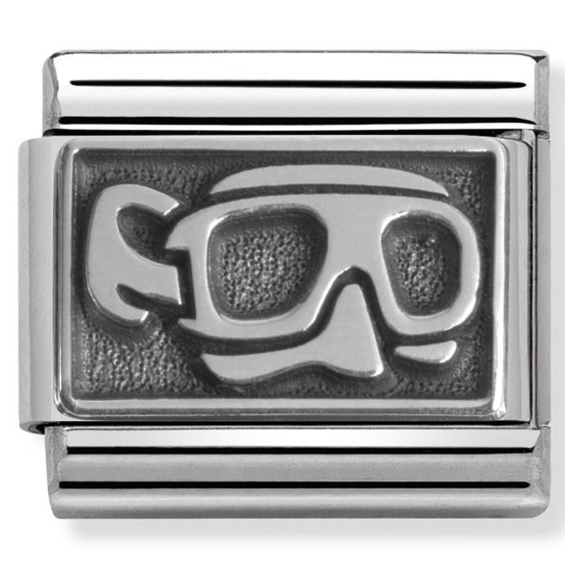 Nominaiton - classic plates oxidised stainless steel & 925 silver (scuba mask)